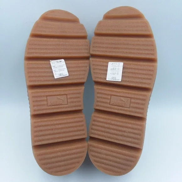 Puma X Fenty Rihanna Cleated Creeper Green Yellow Suede Platform Shoes Women's 8 - Picture 12 of 13